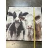 Image 2 : Farmhouse Cow Art - 2 Cows 24x24" - Metal Hangers - 2 Cows