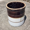 Image 7 : Vintage 10 Gallon Stoneware Crock Ft. Blue Heart Stamp With 10 Mark ~ Likely from Burley & Winter