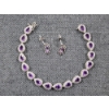 Image 1 : Nice Sterling Silver Jewelry Set Ft. Earrings & Bracelet with Lovely Purple Stones - Weighs 13.7 G