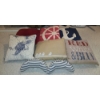 Image 1 : 6 Sailing Themed Pillows and 2 Neck Pillows for Beach Chairs