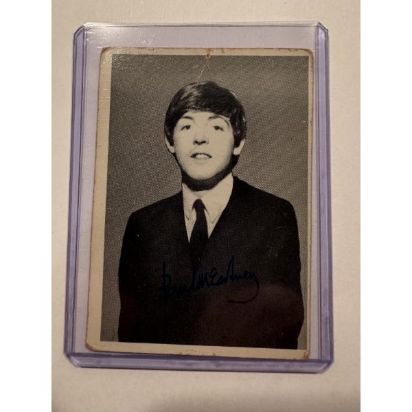 Rare 1964 Topps Paul McCartney Beatles Original Trading Card In Protective Holder - Excellent Card