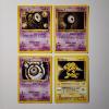Image 1 : Four Vintage Pokemon Trading Cards Including Rare & Unown Cards ~ All Near Mint