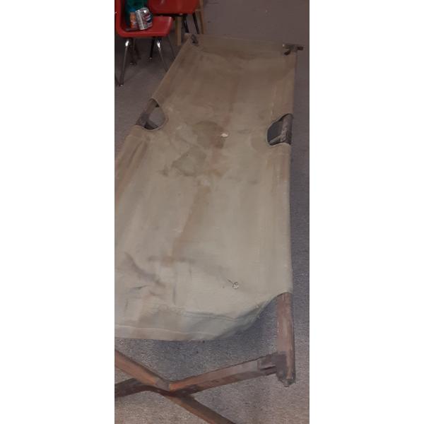 Vintage WWII Army Cot As Shown - Fully Intact - See Pics