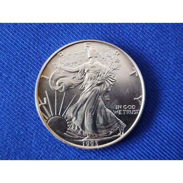 1993 Silver American Eagle $1 Coin - 1 oz .999 Fine Silver