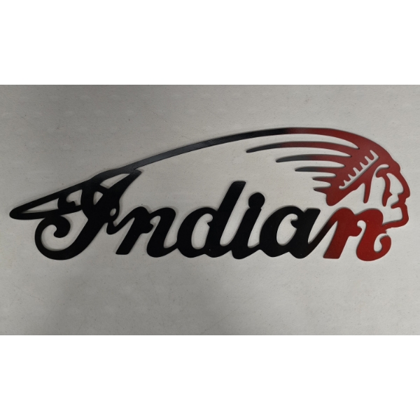 Indian Motorcycle Company Logo Red & Black Metal Hanging Sign - approx. 19.5 in