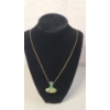 Image 1 : Vintage Chinese Cloisonné Green Enamel Vase/Urn Pendant Necklace With Gold Filled Chain 