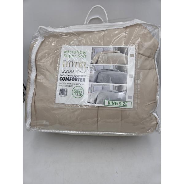 New In Package! Warm And Cozy Microfiber Ultra Plush Tan/Beige King Comforter
