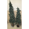Image 1 : Set of 2 Pre-Lit Pine Trees - 60" & 50"
