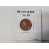 Image 2 : 6 - Assorted United States Wheat Cents in Holders Including Steel Cents, BU, Full Red