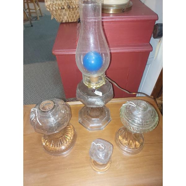 Antique Oil Lamps Collection As Shown