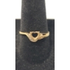 Image 1 : Women's 10K Gold Heart-Shaped 3- Prong Open Setting Ring With Diamonds - Size 7.5 - Weight: 1.1g