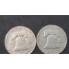 Image 3 : United States 1953-D & 1963-D Franklin 90% Silver Half Dollars