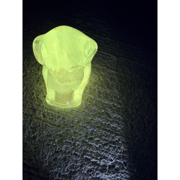 Degenhart Dogs - Ice Blue - Adorable Uranium Glass Dog Figurine - ~2.5 inches 