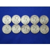 Image 1 : x10 Assorted Years 90% Silver Walking Liberty Half Dollars FV: $5.00
