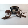 Image 1 : Wooden Animal Decor Pieces, Vase, Figurines 