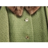 Image 2 : Vintage Green Wool Women's Coat with Mink Fur Collar 