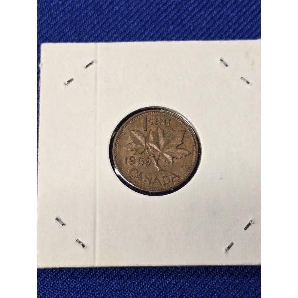 1969 Canadian Penny One Cent - Great Condition!