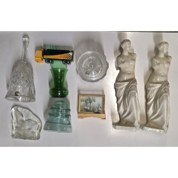 Vintage Collectables Including Crystal Bell & Dish, Bud Vase, Bottle & More!