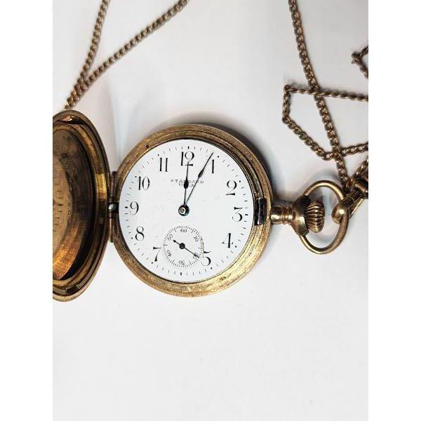 Gold-Filled Pocket Watch -Engraved Back & Photo, Adjustable Chain - Gorgeous Piece