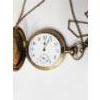 Image 1 : Gold-Filled Pocket Watch -Engraved Back & Photo, Adjustable Chain - Gorgeous Piece