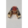 Image 4 : 14K Yellow Gold Split V Design Pendant With Orange Rose Cute Stones - Weight: 6.8g
