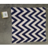 Image 2 : Stylish Pair Of 15'' Blue & Natural Jute Color Chevron Pattern Zip Closure Pillow Covers 