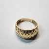 Image 4 : 14K Yellow Gold Domed Basketweave Pattern Ring - Size 8.5 - TW: 4.4g