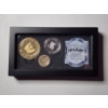 Image 1 : INCREDIBLE NOBLE COLLECTION Harry Potter Three Piece Replica Coins With Certificate & Display Case