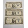 Image 1 : Three U.S. $1 Blue Seal Silver Certificates Series: 1935-F, 1957-B, 1935-D