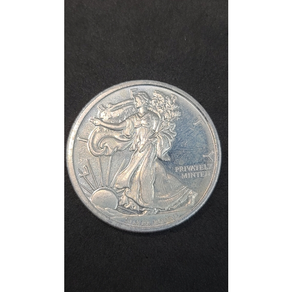 Money Metals Exchange 1/2 Oz Walking Liberty .999 Fine Silver Round