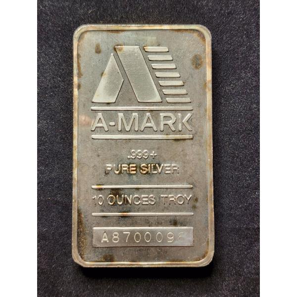A-Mark .999 Pure Silver 10 Troy Oz Silver Bar 