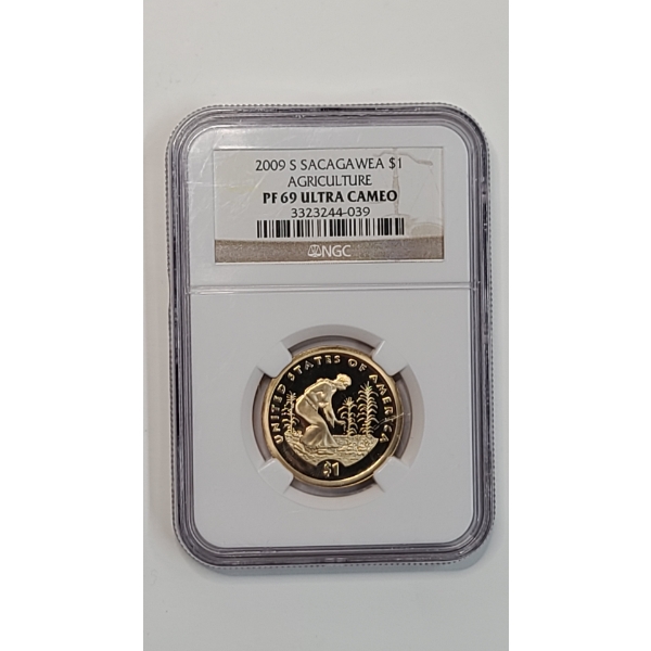 NGC 2009-S PF 69 ULRA CAMEO Agriculture Sacagawea Dollar 