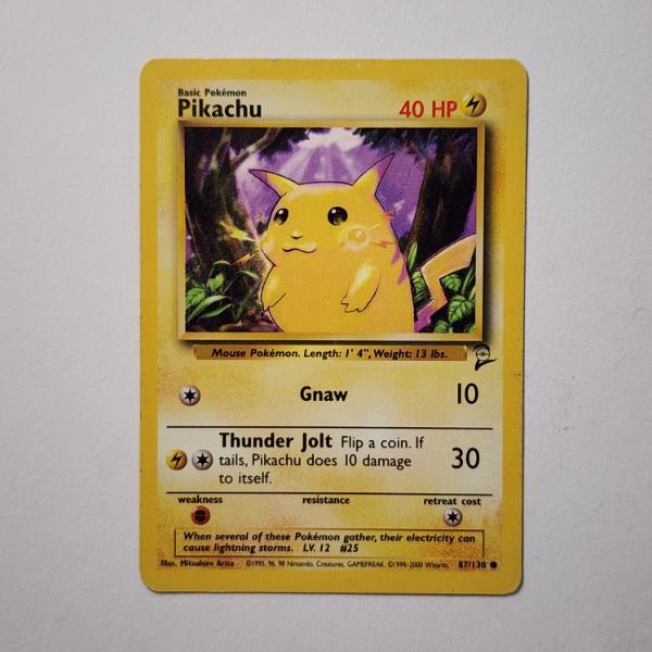 Pikachu 87/130 Non Holo Vintage Base Set 2 Pokemon Trading Card