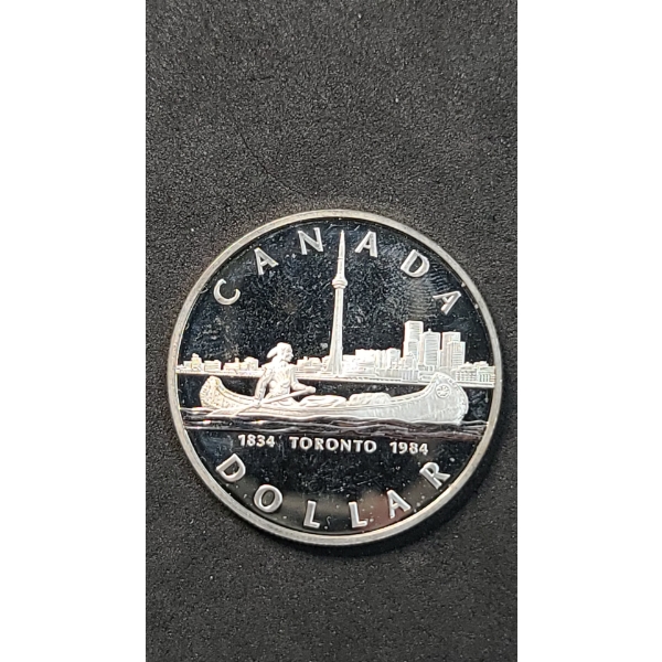 1984 Canadian 150th Anniversary (Sesquicentennial) Of Toronto 50% Silver Dollar - ASW: 0.375oz
