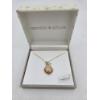 Image 1 : Brand New 18'' Gold Tone Chain With Gorgeous Amber Colored Swarovski Pendant In Gift Box