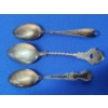 Image 6 : 3 - Vintage Sterling Silver Collectible Spoons: Chicago, Floral Twist, Yellowstone - TW: 60.8g