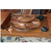 Image 1 : Excellent Pottery Lazy Suzan 18" with Lidded Center Compartment
