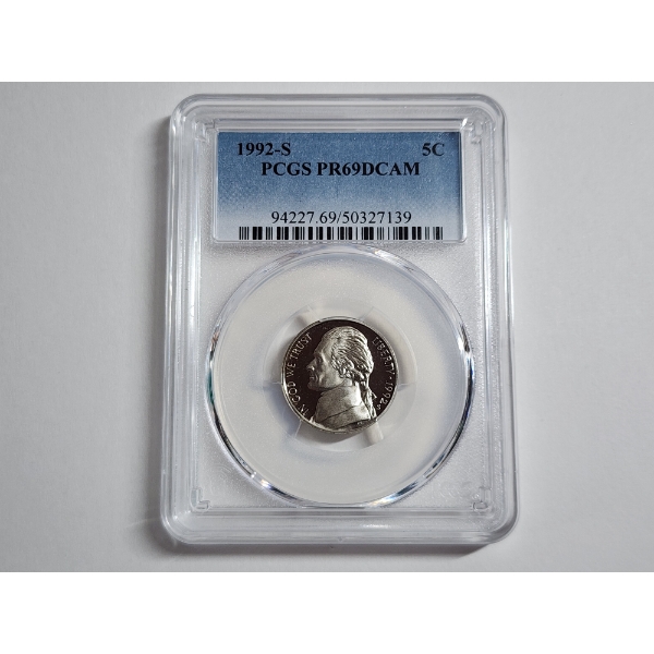1992-S Jefferson Nickel PCGS PR 69 DCAM