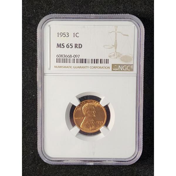 1953 Wheat Penny Graded MS65 RD By NGC