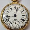 Image 2 : Westclox Gold-Tone Pocket Watch with Railroad Train Engraved Back