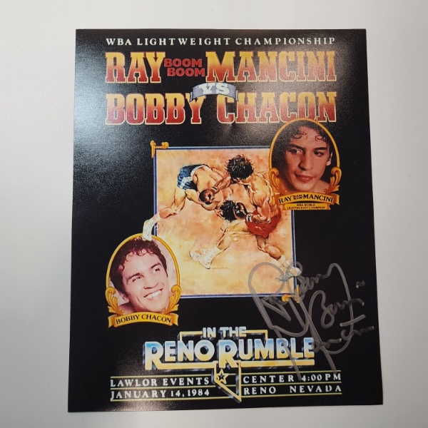 Ray Boom Boom Mancini vs. Bobby Chacon 1984 Reno Rumble Signed Poster