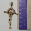 Image 6 : 10K Yellow Gold Crucifix Pendant With Diamonds - Weight: 2.2g