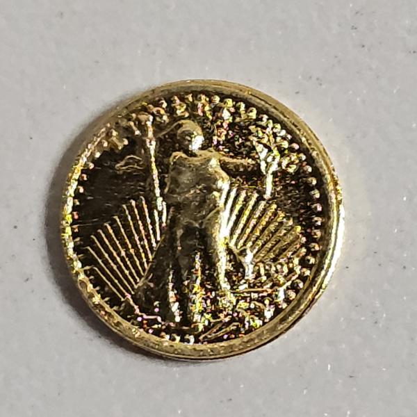 1970s Columbia Mint 0.7g 22K Solid Gold 9mm Miniature Saint-Gaudens Double Eagle Replica Coin