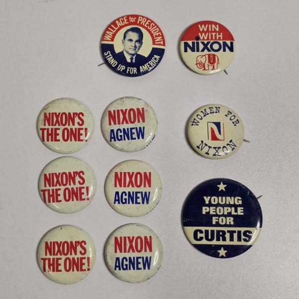 Vintage 1968 Presidential Campaign Political Button Collection