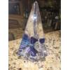 Image 1 : Murano Glass Pyramid With Cobalt Blue & Turquoise Coloring Swirled Throughout
