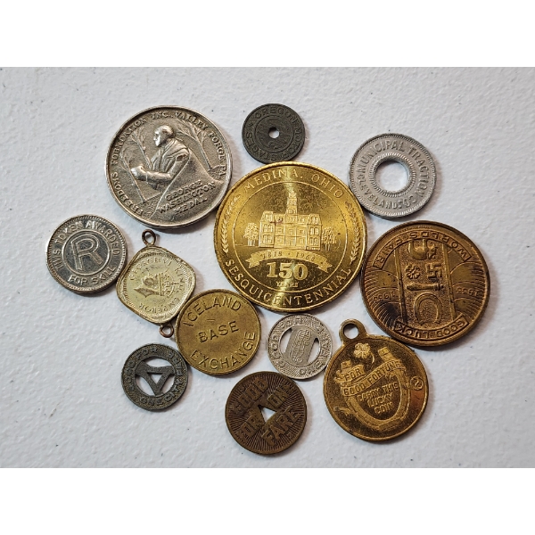 Assortment of Collectible and Commemorative Tokens and Medals