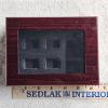 Image 3 : Wooden Cherry Finish 6 Slot Sports Championship Ring Display Case With Glass Window, 7"x5"