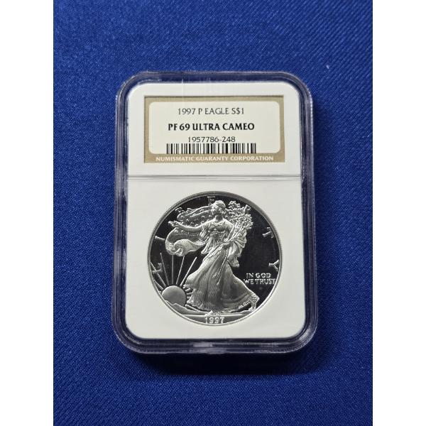 NGC PF 69 ULTRA CAMEO 1997- P American Silver Eagle 1 Ounce Fine Silver - *Better Date*