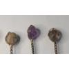 Image 3 : (5) Vintage Handmade Silver Wrapped Coin Spoons Ft Polished Stones - AT LEAST 80% Silver - TW: 90.1g