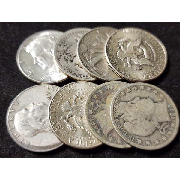 $4 Face Value in Assorted 90% Silver Half Dollars 